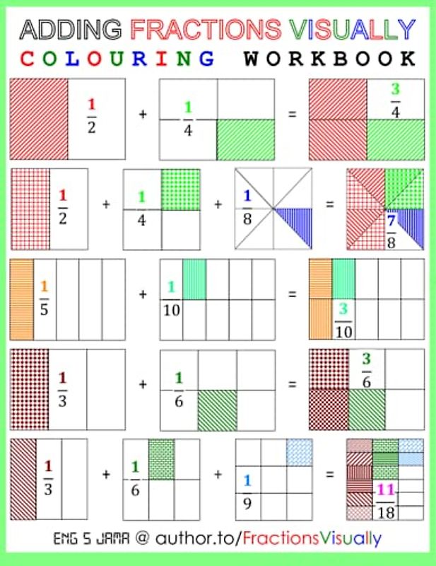 Adding Fractions Visually: Colouring Workbook