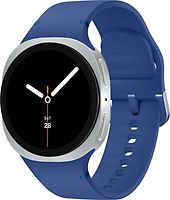 Samsung Galaxy Watch8 44 mm Boîtier aluminium argent sur Sport en silicone S/M bleu nuit [Wi-Fi]