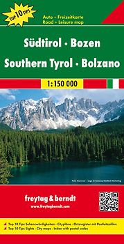 Südtirol - Bozen, Autokarte 1:150.000, Top 10 Tips