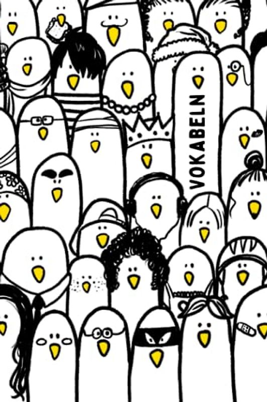 Vokabeln: Vokabelheft mit lustigem Cover | Motiv Comic-Vogel | liniert mit 2 Spalten | 70 Seiten | 6x9 Inch (etwa DIN A5) | ideal für Jugendliche, ... Fremdsprachenunterricht in Schule, Uni, VHS