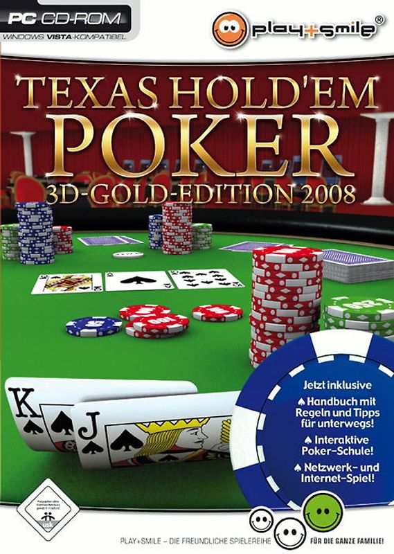 Play+Smile Texas Hold'em Poker 2008 3D-Gold-Edition PC Spiele