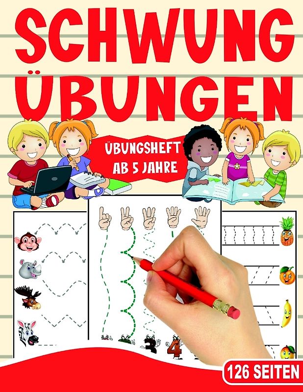 Schwungübungen Übungsheft - Das kindgerechte Vorschulbuch mit tollen Tiermotiven.