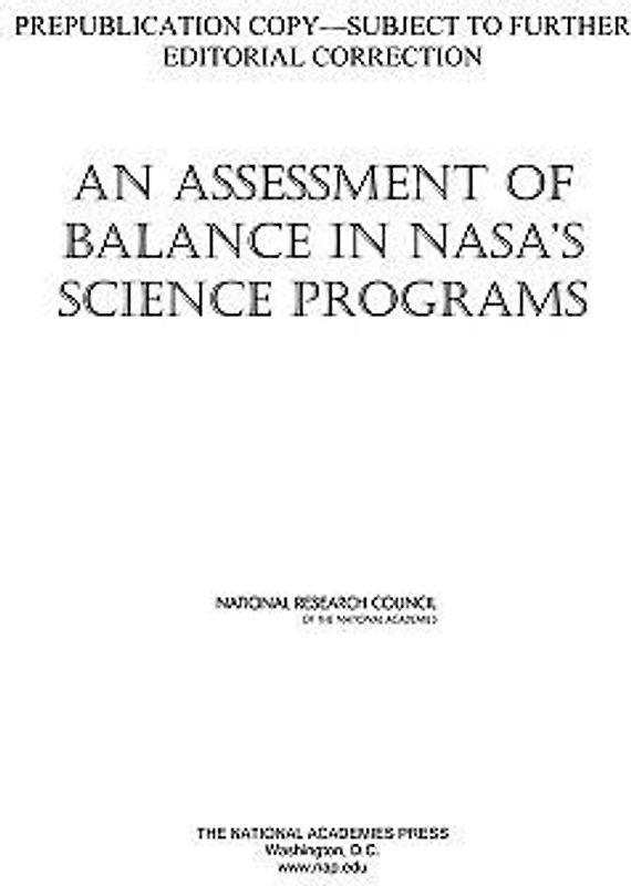 An Assessment of Balance in Nasa's Science Programs