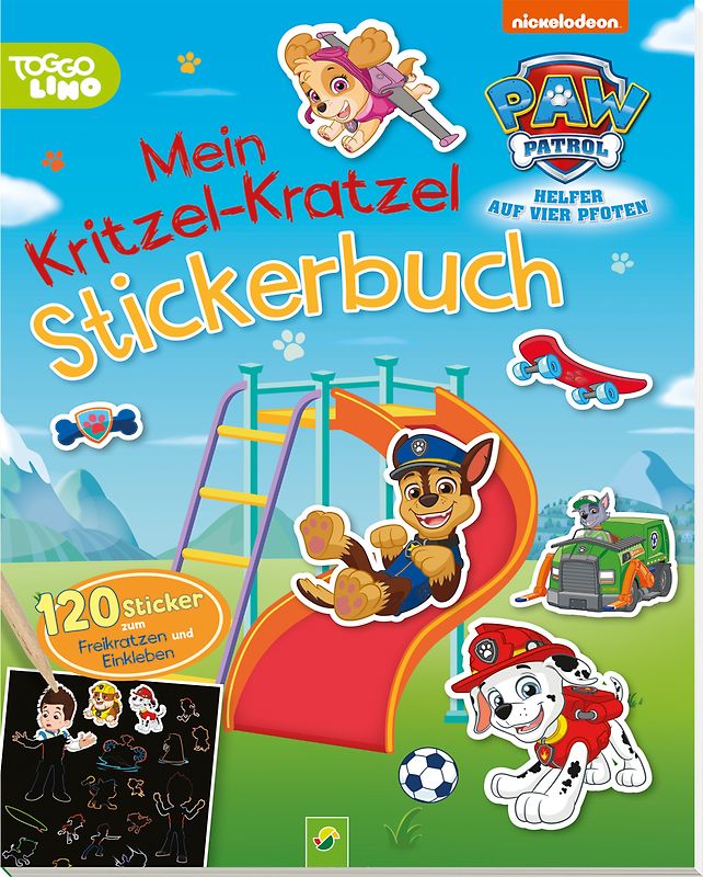 PAW Patrol Mein Kritzel-Kratzel Stickerbuch mit Bambus-Stick