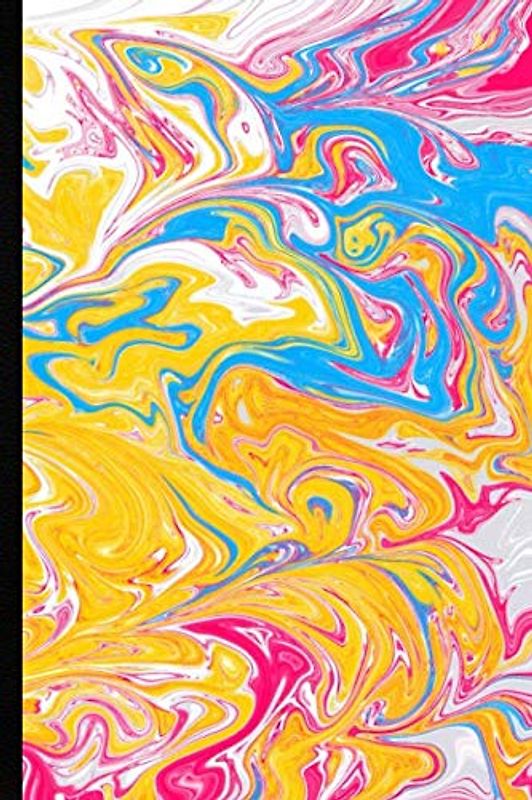 Krisp Bullet Journal Dot Grid Notebook for Writing and Drawing with 180 Cream A5 Pages (Yellow and Pink Marble Design Art for Women, Men and Kids, Band 1)