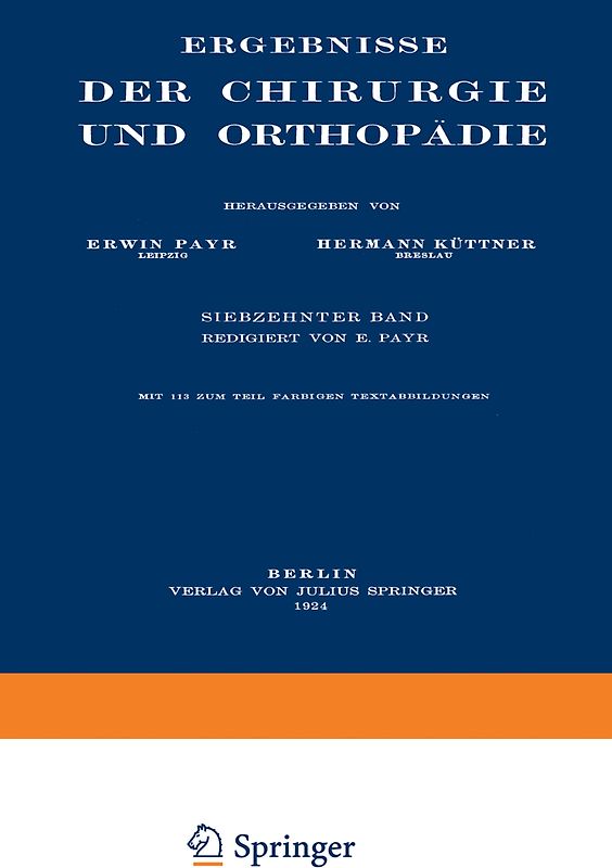Ergebnisse der Chirurgie und Orthopädie