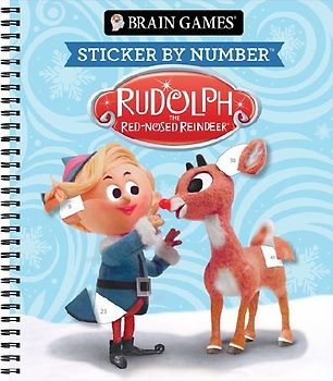 Brain Games - Sticker by Number: Rudolph the Red-Nosed Reindeer