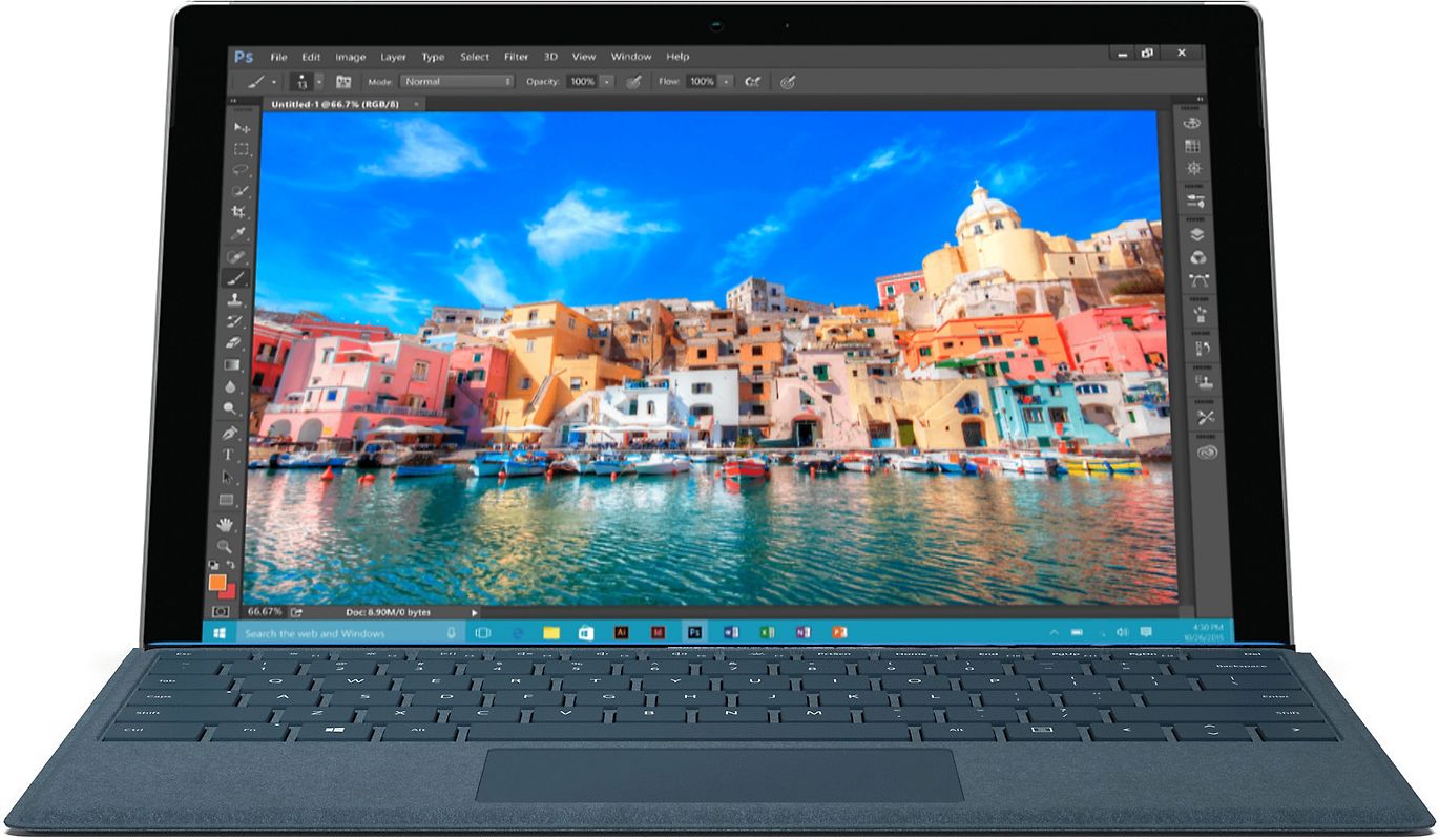 Microsoft Surface Pro 4 12,3" Intel Core i5 256GB SSD 8GB RAM [Wi-Fi, inkl. kobaltblauem Keyboard Dock, Surface Pro 4-Type Cover] weiß