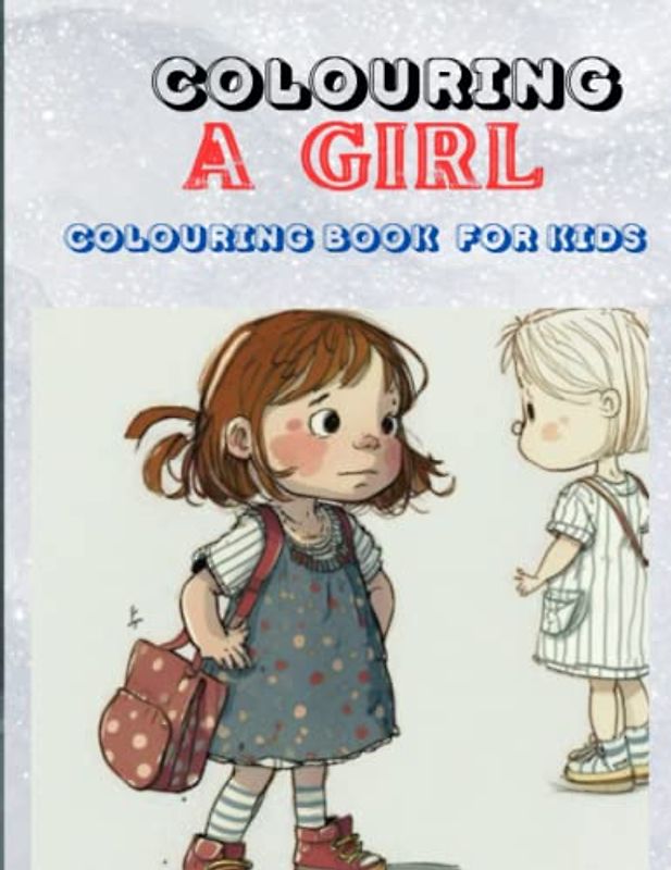 Coloring a girl, a girl in a car, with bycycle,coloring page for girls aged 8-12; white background ; bold black lines; dark line art bold lines