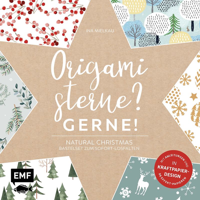 Origamisterne? Gerne! – Natural Christmas – Weihnachtliches Bastelset zum Sofort-Losfalten