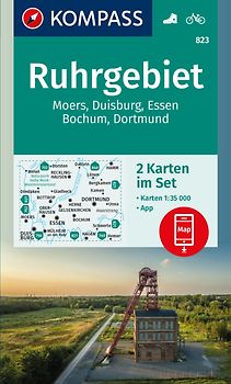KOMPASS Wanderkarten-Set 823 Ruhrgebiet (2 Karten) 1:35.000