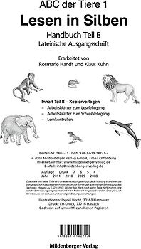ABC der Tiere / ABC der Tiere 1 – Handbuch Teil B