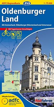 ADFC-Regionalkarte Oldenburger Land mit Tagestouren-Vorschlägen, 1:75.000, reiß- und wetterfest, GPS-Tracks Download