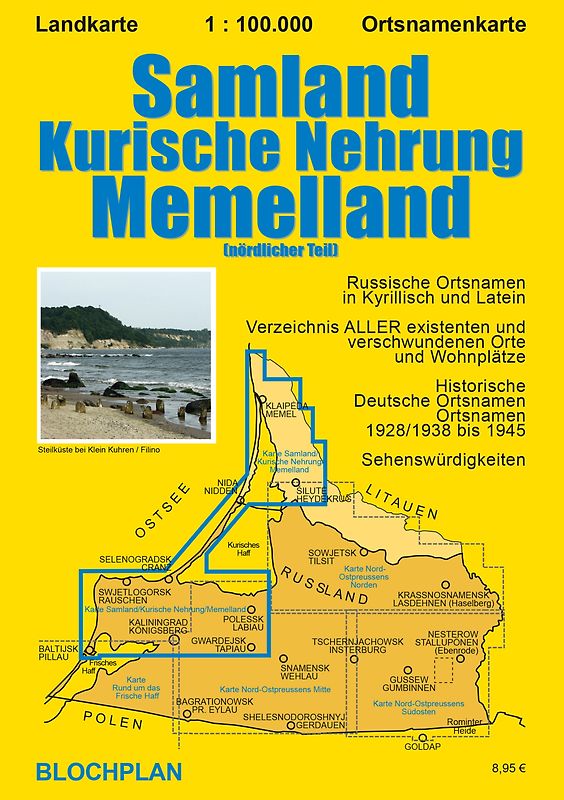 Landkarte Samland/Kurische Nehrung/Memelland