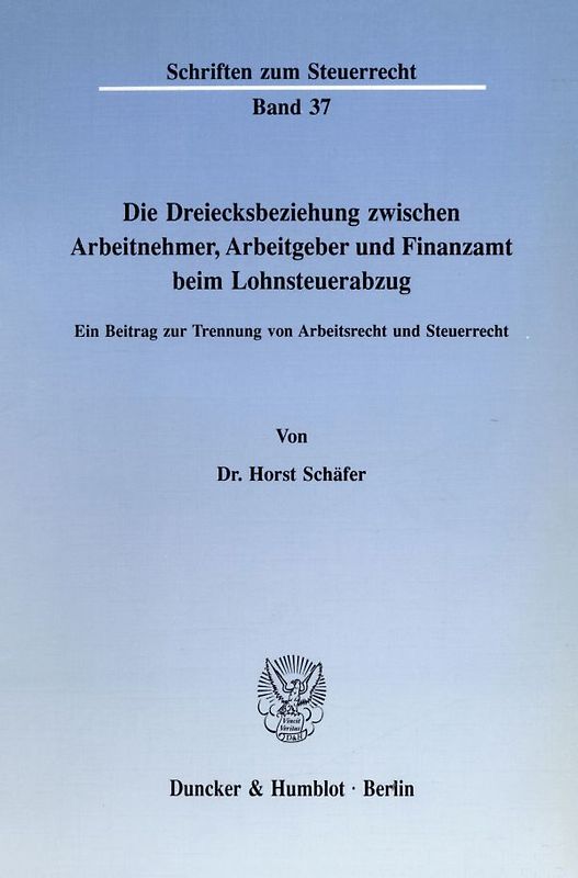 Die Dreiecksbeziehung zwischen Arbeitnehmer, Arbeitgeber und Finanzamt beim Lohnsteuerabzug.