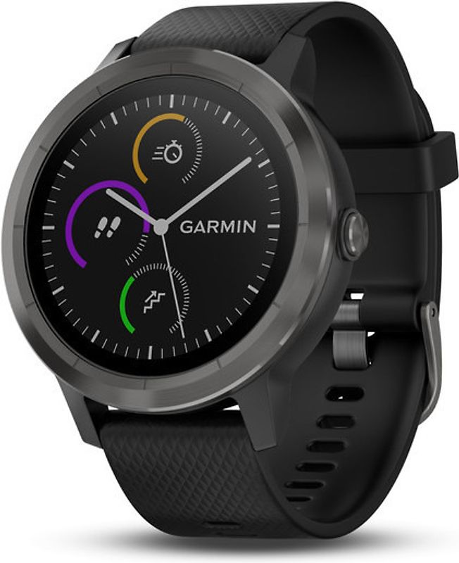 Garmin Vivoactive 3 30,4 mm gris foncé au bracelet en silicone noir