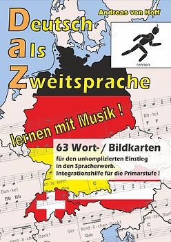 63 Wort-/Bildkarten zu Deutsch als Zweitsprache, lernen mit Musik