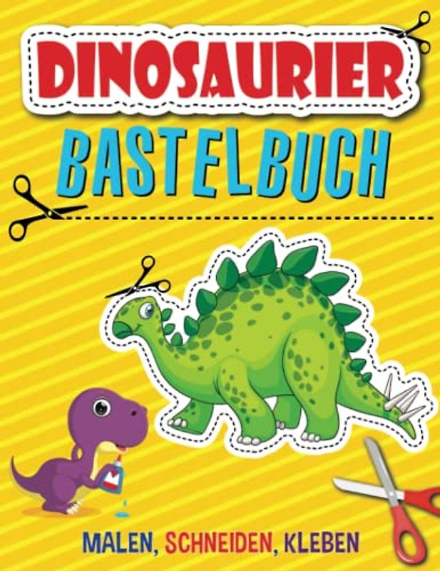Dinosaurier Bastelbuch: Schneiden lernen ab 3 Jahre mit dem Dinosaurier Ausschneidebuch für Kinder I Dino Vorschule Übungsheft mit dem Scherenführerschein