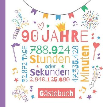 90 Jahre - Gästebuch: Deko zum 90.Geburtstag für Sie oder Ihn - 90 Jahre Geschenke & Party Dekoration - Buch für Glückwünsche und Fotos der Gäste