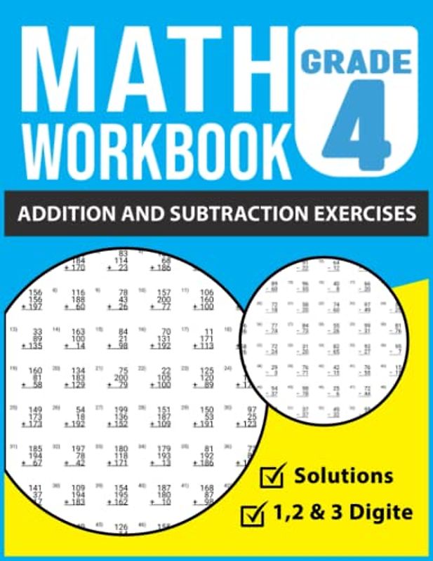 Addition And Subtraction Math Workbook For Grade 4