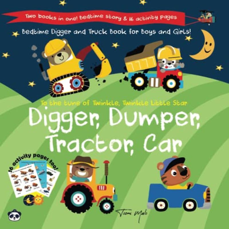 Digger, Dumper, Tractor, Car: Bedtime Digger and Truck Book for Boys! (Pirate Panda Nursery Rhymes, Band 1)