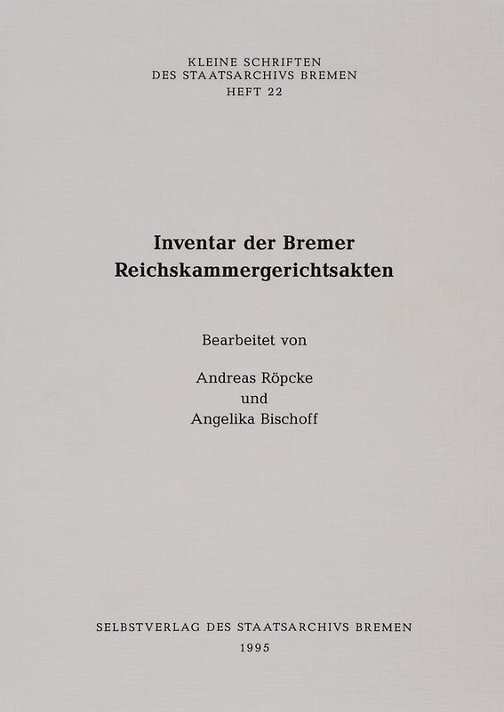 Inventar der Bremer Reichskammergerichtsakten