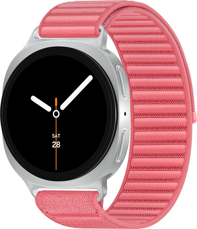 Samsung Galaxy Watch8 44 mm Boîtier aluminium argent sur Confort M/L corail [Wi-Fi + 4G]