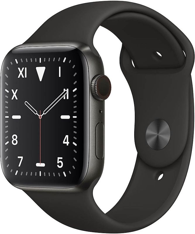 Apple Watch Series 5 40 mm boîtier en titane noir sur bracelet sport noir [Wi-Fi]