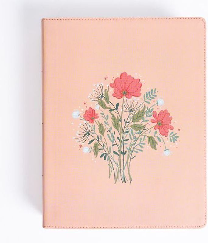 CSB Illustrator's Notetaking Bible, Large Print Edition, Peach Bouquet Leathertouch