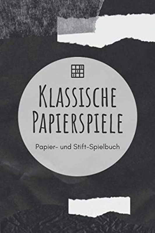 Klassische Papierspiele - Papier- und Stift-Spielbuch: A5 Papierspielbuch | Tic-Tac-Toe | Galgenmännchen | Käsekästchen | Gesellschaftsspiel | ... Kinder, Enkelkinder, Männer und Frauen