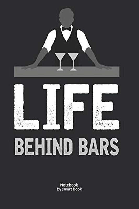 Notebook: Bartender notebook 100 pages with lines, white paper 6x9inches, matte softcover, (great as cocktail recipe book, drink notebook, recipe book, diary,)