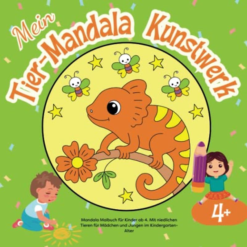 Mandala Malbuch für Kinder ab 4. Mit niedlichen Tieren für Mädchen und Jungen im Kindergarten-Alter