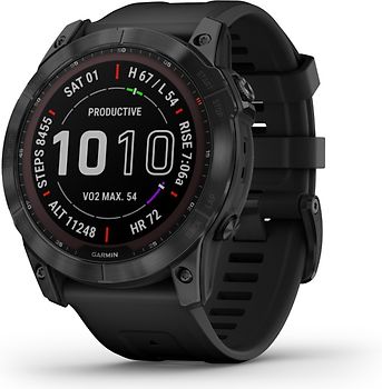 Garmin Fenix 7X 51 mm noir avec bracelet en silicone noir [Wi-Fi, Sapphire Solar Edition]