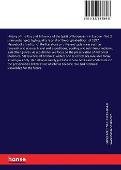 History of the Rise and Influence of the Spirit of Rationalism in Europe