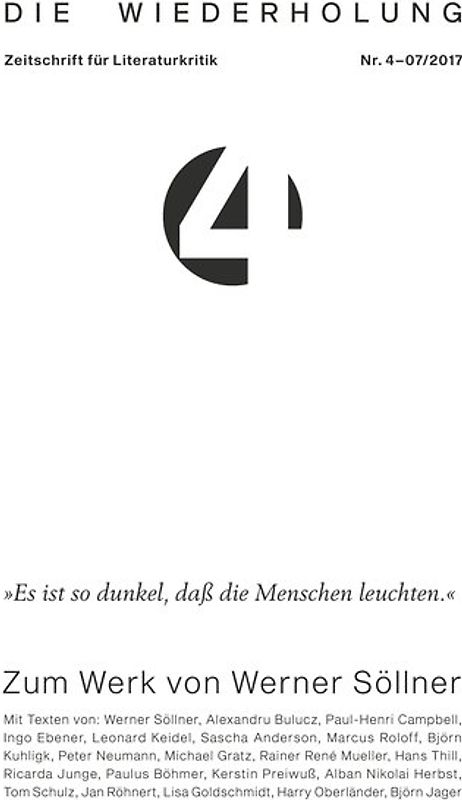 Die Wiederholung. Zeitschrift für Literaturkritik. Nr. 4