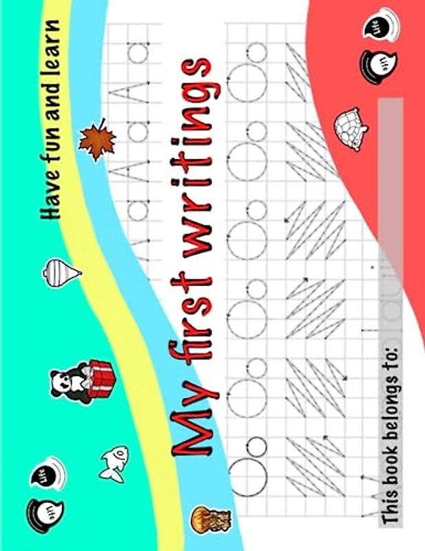 My first writings. Writing book for kids. Patterns book. Books for kids. Pencil control. Workbook for kids. Tracing books for kids. Handwriting book for kids
