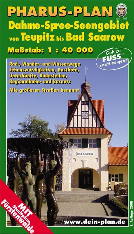 Pharus-Plan Dahme-Spree-Seengebiet von Teupitz bis Bad Saarow