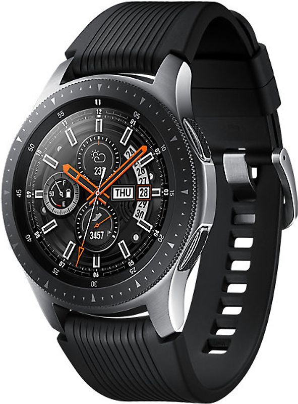 Samsung Galaxy Watch 46 mm argent et bracelet en silicone noir [Wi-Fi]