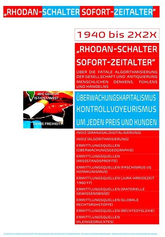 „RHODAN-SCHALTER SOFORT-ZEITALTER“ [WIE GEHEIM IST/OST/WEST DEINE FREIHEIT?!]