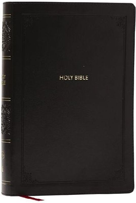 NKJV Giant Print End-Of-Verse Reference Bible, Black Leathersoft, Red Letter, Comfort Print (Thumb Indexed)