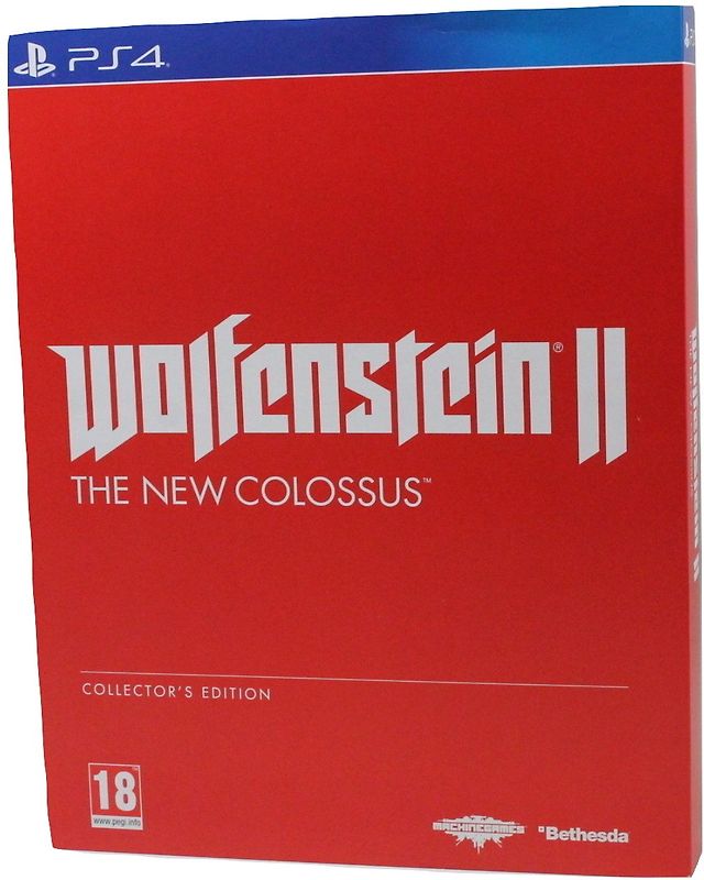 Wolfenstein II: The New Colossus [Collectors Edition, inkl. Steelbook, Sammelbox, Handbuch, Poster, Actionfigur mit Bomberjacke & 5 Waffenteilen, AT Import] PlayStation 4