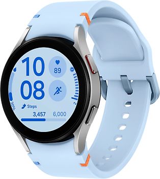 Samsung Galaxy Watch FE 40 mm Boîtier aluminium argent Bracelet silicone bleu [Wi-Fi]
