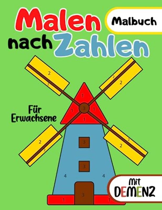 Malbuch für Erwachsene mit Demenz:Malen nach Zahlen: Reihe Malbüchern für Anfänger, Senioren (Demenz, Alzheimer Krankheit, Parkinson Syndrom, ... Seh- und Motorikstörungen)Buntes Interieur