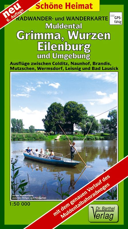 Radwander- und Wanderkarte Muldental, Grimma, Wurzen, Eilenburg und Umgebung