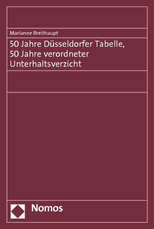 50 Jahre Düsseldorfer Tabelle, 50 Jahre verordneter Unterhaltsverzicht