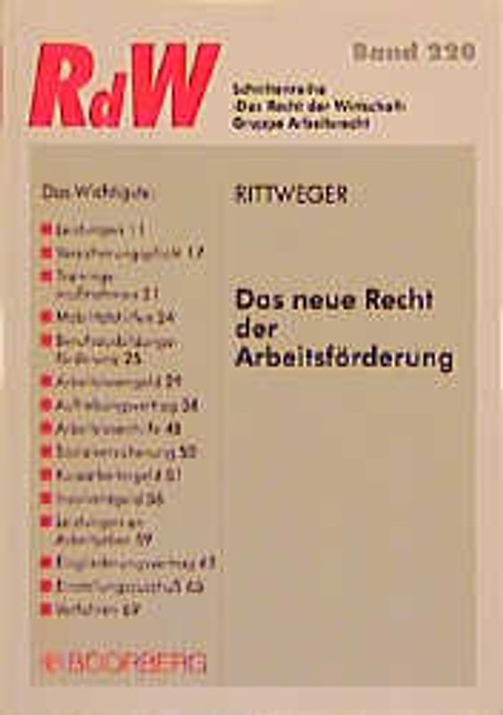 Das neue Recht der Arbeitsförderung