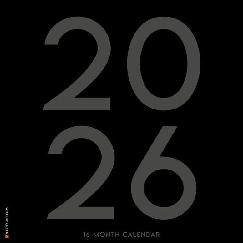 Black & White Professional Large Grid 2026 12 X 12 Wall Calendar
