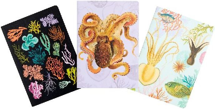 Art of Nature: Under the Sea Sewn Notebook Collection (Set of 3)