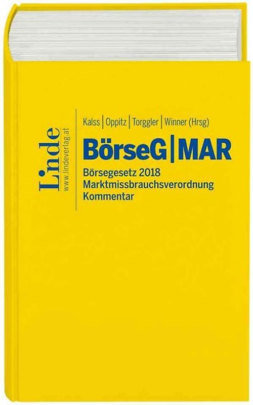 BörseG Börsegesetz 2018 | MAR Marktmissbrauchsverordnung