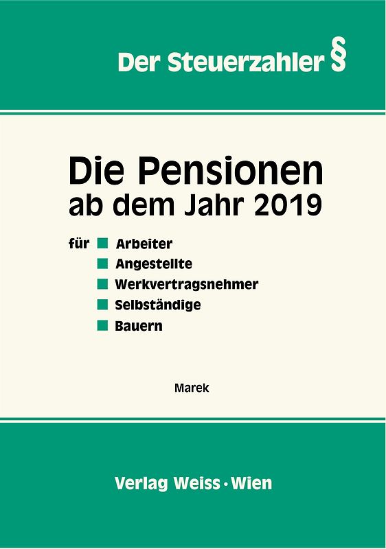 Die Pensionen ab dem Jahr 2019